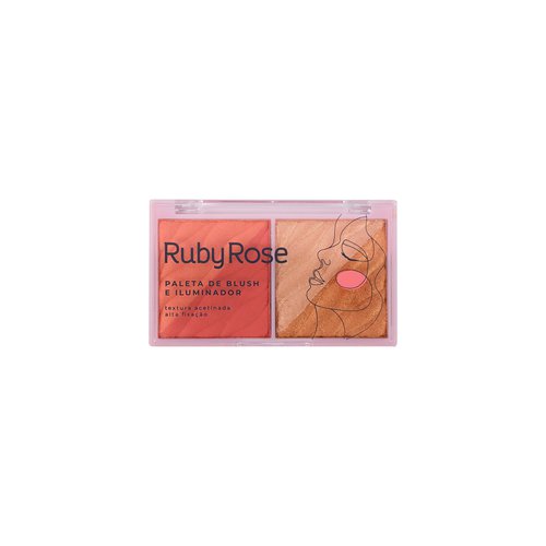 Blush e Iluminador Ruby Rose HB 7533-1
