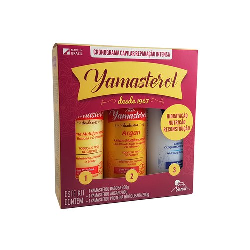Kit Yamasterol Babosa 200g+ Argan 200g+ Proteína Hidrolisada 200g