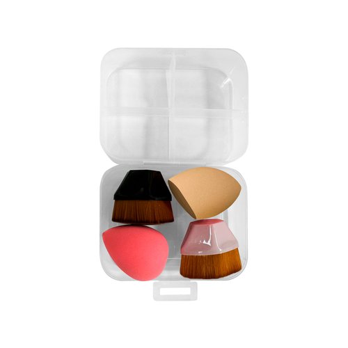 Kit Mey Brasil 2 esponjas + 2 pincel Hexagonal Diversas cores