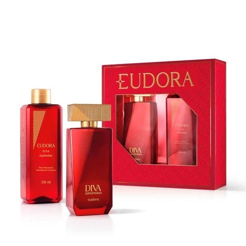 Kit Perfume Feminino Eudora Diva Esplêndida Deo Colônia 100ml + Óleo Corporal 200ml