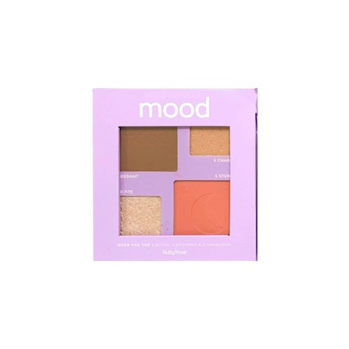 Paleta Ruby Rose Blush Contorno e Iluminador Mood HB F586-2