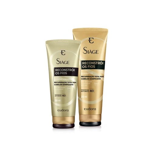 Kit Eudora Siàge Reconstroi os fios - Shampoo 250ml + Condicionador 200ml