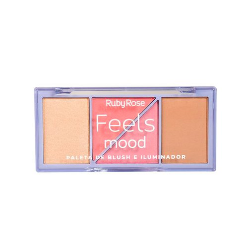 Paleta Ruby Rose Feels Mood Blush e Iluminador Ref HB7529-1