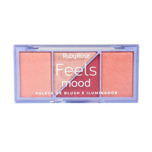 Paleta Ruby Rose Feels Mood Blush e Iluminador Ref HB7529-2