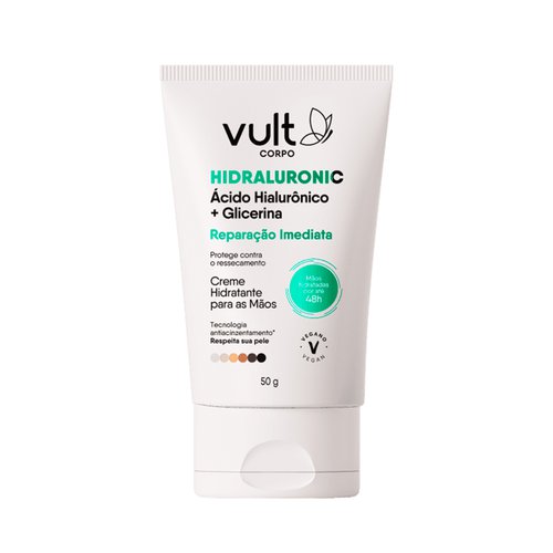 Creme Hidratante Para Mãos Vult Hidraluronic Glicerina 50g