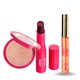 Kit maquiagem Niina Secrets Batom Hidra Balm Vinho + Iluminador Eudora by Glow Rose + Gloss Luminous Bronze