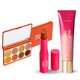 Kit maquiagem Niina Secrets Paleta Sombra Orange + Iluminador Corpo e Rosto Luminous 60ml + Batom Hidra Balm Caramelo