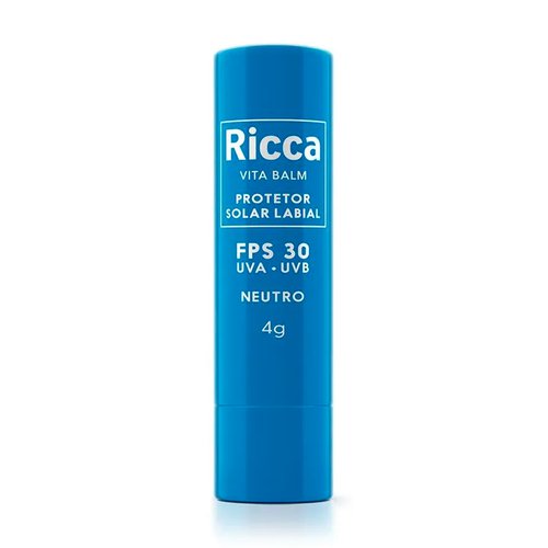 Protetor Labial Ricca FPS 30 Neutro Blister ref 3813
