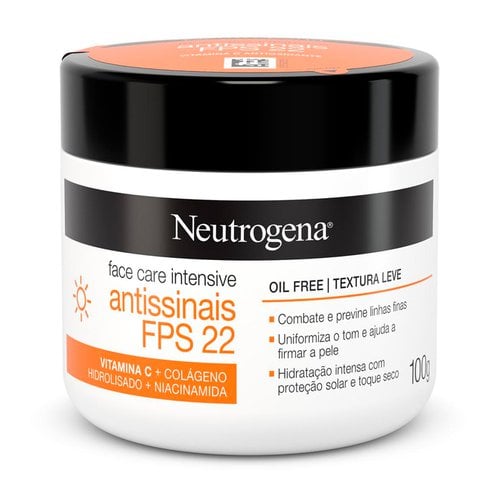 Creme Facial Neutrogena Face Care Intensive Antissinais FPS 22 100g