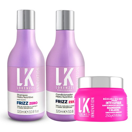 Kit Lokenzzi Frizz zero + Intensifique - Shampoo 320ml +