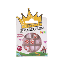 Unhas Postiças Infantil Autocolante Coração Kids Marco Boni com 24 unidades - Ref:9708