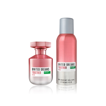 Kit Perfume Feminino Eau de Toilette Benetton 80ml + Body Spray 150ml Ud Together Her