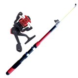 Kit Pesca Molinete e Vara Jacundá Vermelho Cmik