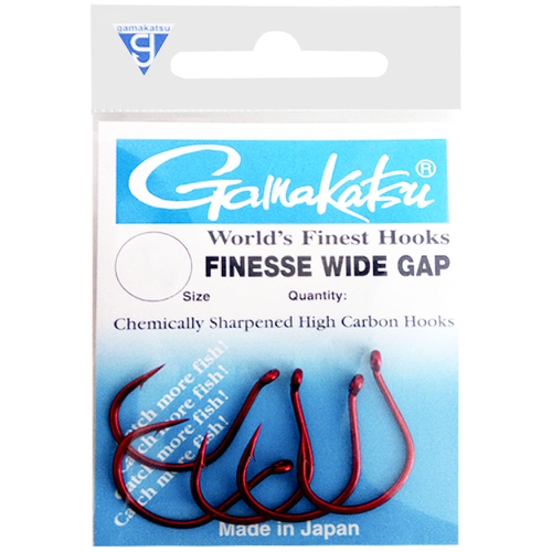 Gamakatsu 230310 Finesse Wide Gap Loose Hook (6 Pack), Size 1, Red