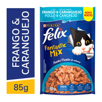 Ração Úmida Nestlé Purina Felix Fantastic Mix Frango E Caranguejo - 85g