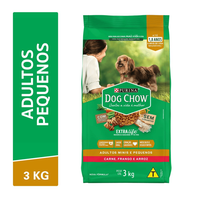 Ração Seca Nestlé Purina Dog Chow Extra Life Frango E Arroz Cães Adultos Raças Minis E Pequenas - 3 Kg