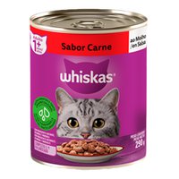 Ração Úmida Lata Whiskas Sabor Carne ao Molho para Gatos Adultos 1+ Anos - 290g
