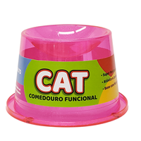 Comedouro Pet Toys Alto Anti Formiga Gato Rosa Com Glitter - 250 Ml