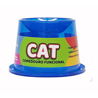 Comedouro Pet Toys Alto Anti Formiga Gato Azul Com Glitter - 250 Ml
