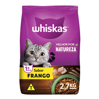 Ração Seca Whiskas Melhor Por Natureza Para Gatos Adultos Sabor Frango - 2.7 Kg
