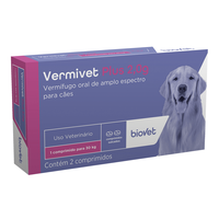 Vermífugo Biovet Vermivet Plus 2.0 G Para Cães 30 Kg - 2 Comprimidos