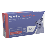 Vermífugo Biovet Vermivet Composto Para Cães E Gatos 10 Kg - 600 Mg