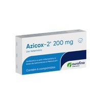 Antibiótico e Anti-Inflamatório Ourofino Azicox-2 200mg para Cães e Gatos