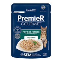 Ração Úmida Sachê PremieR Gourmet Peito de Frango & Arroz Integral para Gatos Castrados