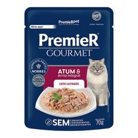 Ração Úmida Sachê PremieR Gourmet Atum & Arroz Integral para Gatos Castrados