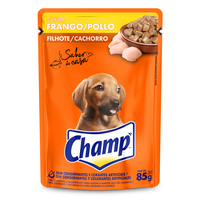 Ração Úmida Sachê Champ Frango Para Cães Filhotes - 85g