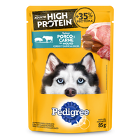 Ração Úmida Sachê Pedigree High Protein Sabor Porco e Carne ao Molho para Cães Adultos