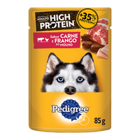 Ração Úmida Sachê Pedigree High Protein Sabor Carne e Frango ao Molho para Cães Adultos