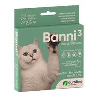 Antipulgas Ourofino Banni 3 0,3ml para Gatos Adultos e Filhotes de até 2,5kg
