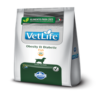 Ração Seca Farmina Canine Formula Vetlife Obesity Et Diabetic Fish Para Cães - 10,1kg