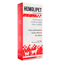 Suplemento Vitamínico Mineral Avert Hemolipet Comprimidos para Cães e Gatos