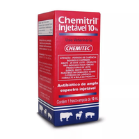 Antibiótico Injetável Chemitec Chemitril 10% Enrofloxacina Para Cães E Gatos - 10 Ml