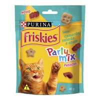 Petisco Purina Friskies Party Mix Camarão, Salmão e Atum para Gatos Adultos - 40g