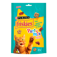 Petisco Nestlé Purina Friskies Party Mix Camarão. Salmão E Atum Para Gatos Adultos - 40 G