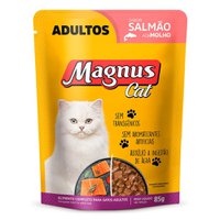 Ração Úmida Sachê Magnus Cat Sabor Salmão ao Molho para Gatos Adultos