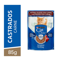 Ração Úmida Nestlé Purina Cat Chow Sachê Castrados Carne Ao Molho - 85 G