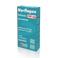 Antibacteriano Agener União Norflagen 200 Mg Para Cães E Gatos - 10 Comprimidos