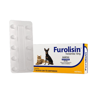 Diurético Vetnil Furolisin Furosemida 10mg para Cães e Gatos
