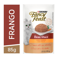Racão Úmida Nestlé Purina Fancy Feast Sachê Demi Glace Com Frango Para Gatos Adultos - 85 G