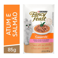 Ração Úmida Nestlé Purina Fancy Feast Sachê Casserole Com Atum E Salmão Para Gatos Adultos - 85 G