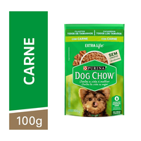 Ração Úmida Nestlé Purina Dog Chow Sachê Carne Cães Filhote Raças Minis E Pequenas - 100 G