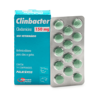Antimicrobiano Agener União Clinbacter 150 Mg Para Cães E Gatos - 14 Comprimidos