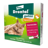 Vermífugo Elanco Drontal SpotOn 1,12ml para Gatos de 5 a 8kg