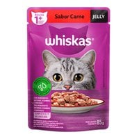 Ração Úmida Sachê Whiskas Sabor Carne Jelly para Gatos Adultos 1+ Anos – 85g