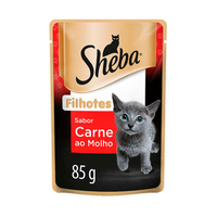 Ração Úmida Sheba Sachê Cortes Selecionados Sabor Carne Ao Molho Para Gatos Filhotes - 85 G