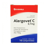 Antialérgico Coveli Alergovet C 0,7mg para Cães e Gatos de até 15kg